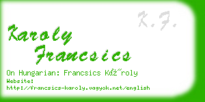 karoly francsics business card